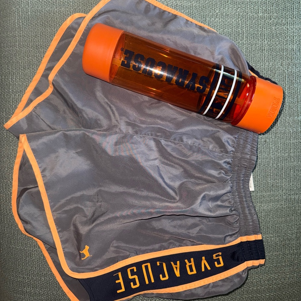 PINK Victoria's Secret Syracuse University Shorts and water bottle bundle